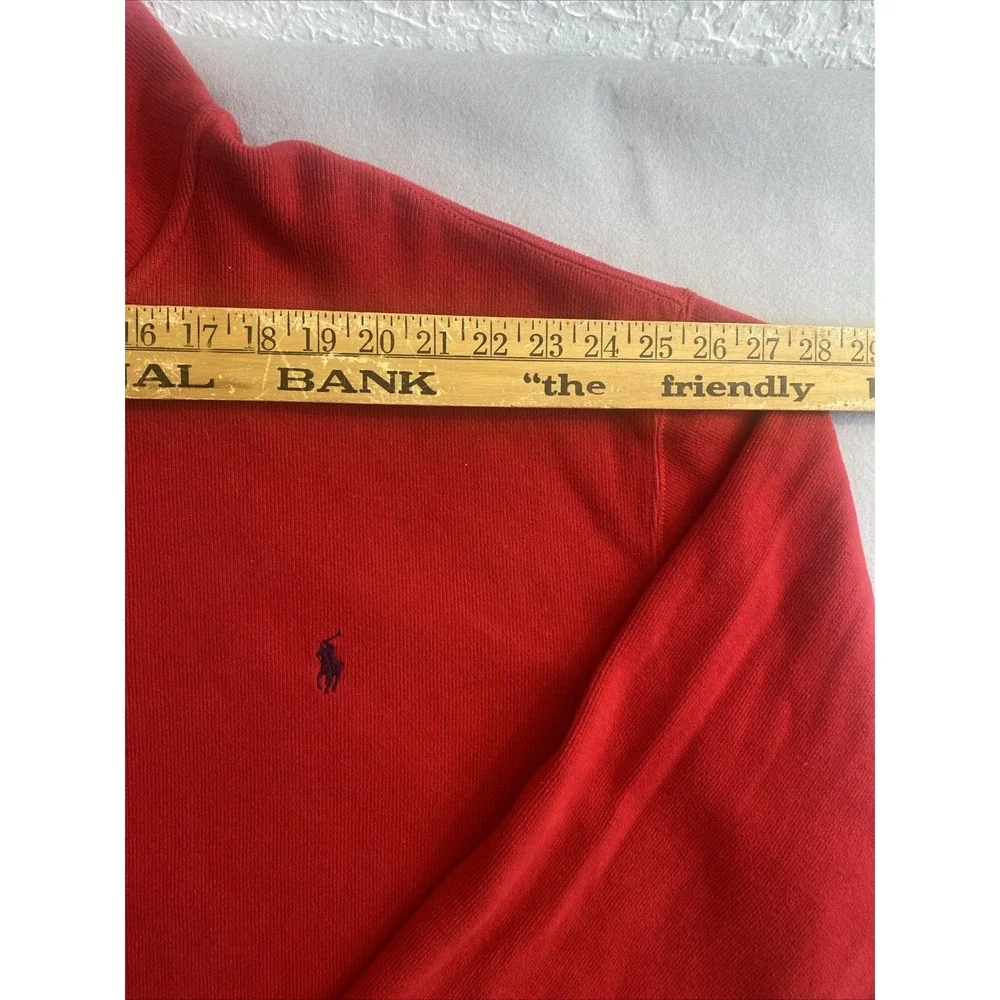 Polo Ralph Lauren 1/4 Zip Red Cotton Pullover Men's Size 4XLT  Tall Blue Pony